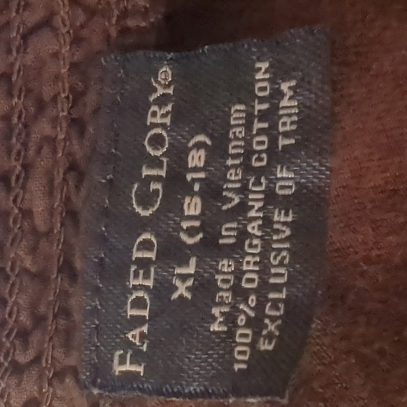 Brown Long Sleeve     'Faded Glory' XL Organic Cotton Shirt. - Picture 3 of 4